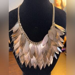 Gold Leaf Statement Necklace